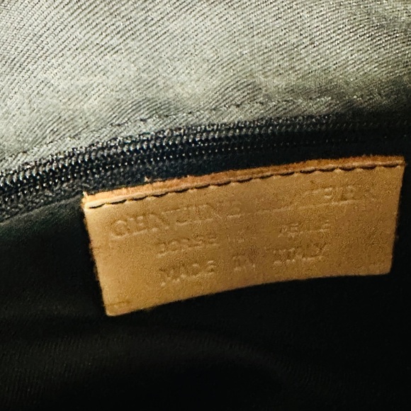 Vera Pelle Italian Leather Crossbody Cream Tan Two-Tone Minimalist Quiet Luxury - Picture 7 of 11